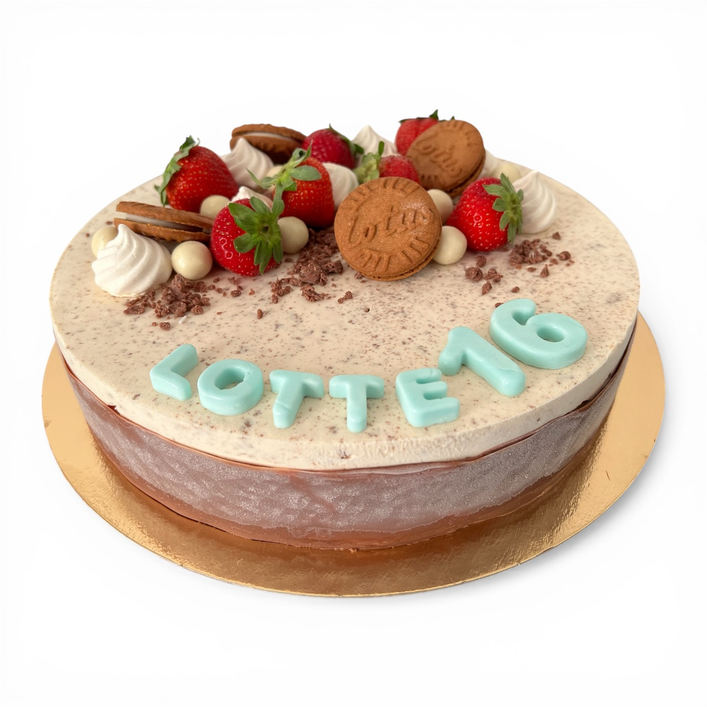 Ijstaart op maat (8-10p) (Chocolade, Rice crispies, praliné en melkchocolade, Melkchocolade)